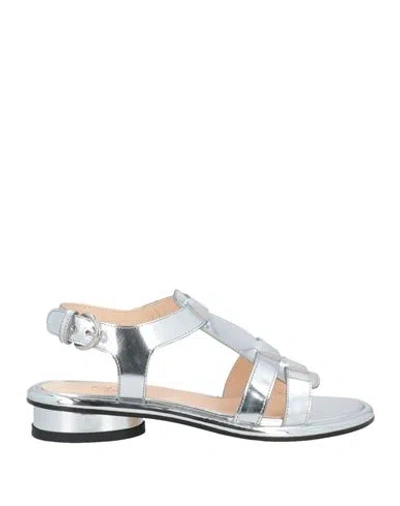 Agl Attilio Giusti Leombruni Agl Woman Sandals Silver Size 5 Leather