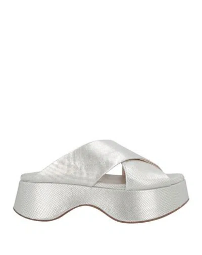 Agl Attilio Giusti Leombruni Agl Woman Sandals Silver Size 7 Leather
