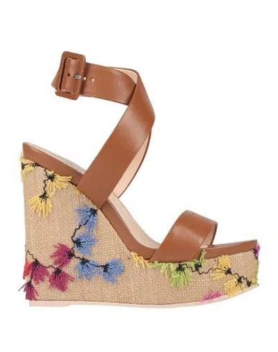 Agl Attilio Giusti Leombruni Agl Woman Sandals Tan Size 8 Leather In Brown