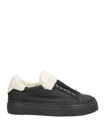 Agl Attilio Giusti Leombruni Agl Woman Sneakers Black Size 7.5 Leather, Textile Fibers