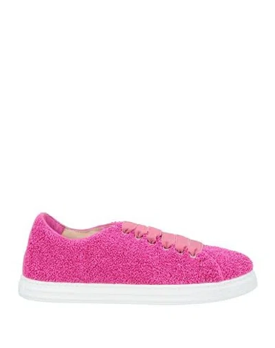 Agl Attilio Giusti Leombruni Agl Woman Sneakers Fuchsia Size 8 Leather, Textile Fibers In Pink