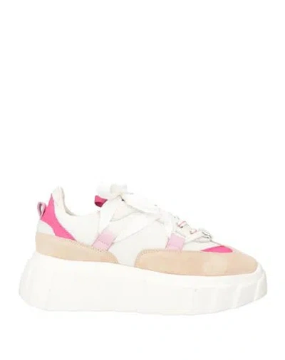 Agl Attilio Giusti Leombruni Agl Woman Sneakers Off White Size 7.5 Leather, Textile Fibers