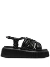 Agl Attilio Giusti Leombruni Alice 65mm Flatform Sandals In Schwarz