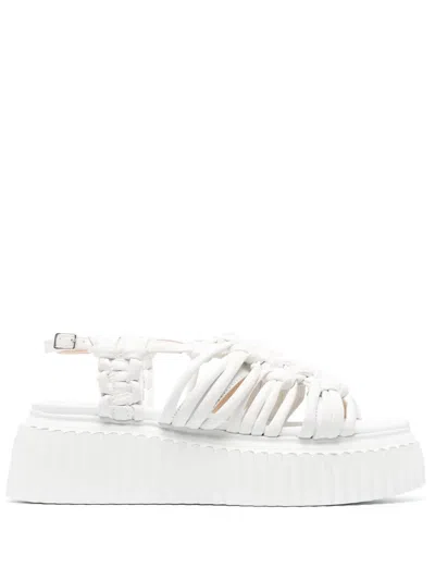Agl Attilio Giusti Leombruni Alice 65mm Flatform Sandals In Weiss