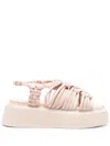 Agl Attilio Giusti Leombruni Alice Leather Platform Sandals In Pink