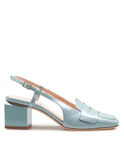 Agl Attilio Giusti Leombruni Angie Angie Classic Moccasin In Patent Leather Matcha Color