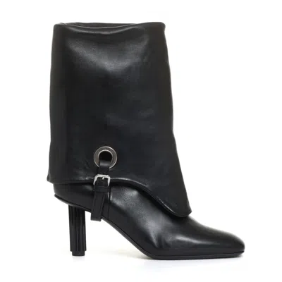 AGL ATTILIO GIUSTI LEOMBRUNI ANKLE BOOT WITH CUFF 70MM HEEL BLACK