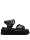 Agl Attilio Giusti Leombruni Aurora Platform Sandals In Black