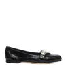 Agl Attilio Giusti Leombruni Ballerine Milly Precious Flats With Jewel Detail In Black