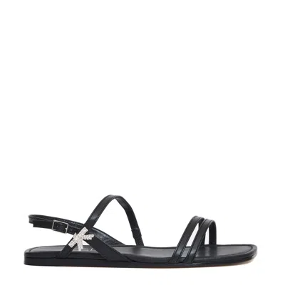 Agl Attilio Giusti Leombruni Black Flat Sandals With Straps