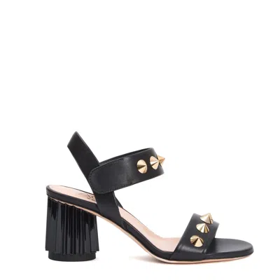 Agl Attilio Giusti Leombruni Black Leather Sandals With Studded Straps