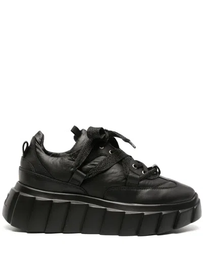 Agl Attilio Giusti Leombruni Blondie Leather Chunky Sneakers In Black