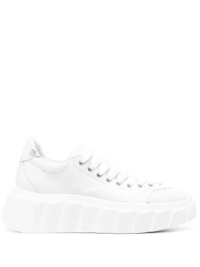 Agl Attilio Giusti Leombruni Blondie Ties Leather Sneakers In White