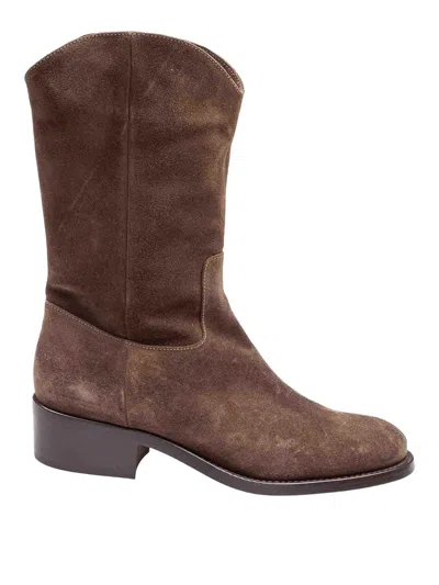 AGL ATTILIO GIUSTI LEOMBRUNI FERGUS ANKLE BOOT IN FOREST GREEN SUEDE COLOR
