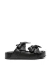 Agl Attilio Giusti Leombruni Bow-detailed Nappa Slides In Black