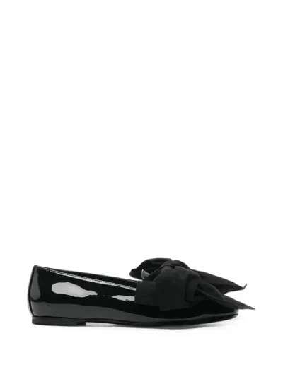 Agl Attilio Giusti Leombruni Bow-detail Leather Ballet Flats In Black