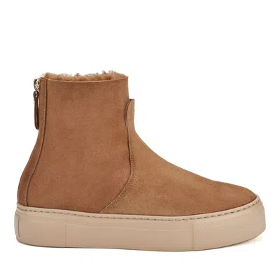 Agl Attilio Giusti Leombruni Brown Meghan Suede Sheepskin-lined Wedge Boots