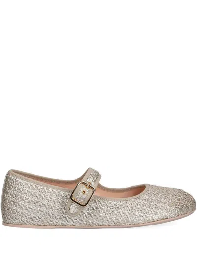 Agl Attilio Giusti Leombruni Buckle-fastening Ballet Flats In Gold