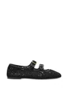 Agl Attilio Giusti Leombruni Ceramic Romantic Lace Ballet Flats In Black