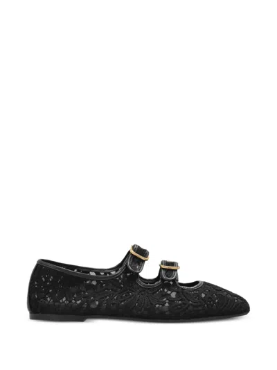 Agl Attilio Giusti Leombruni Ceramic Romantic Lace Ballet Flats In Black