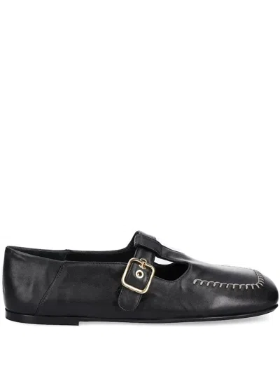 Agl Attilio Giusti Leombruni Cercamic Buckle-detail Stitched Shoes In Black