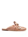 Agl Attilio Giusti Leombruni Agl Cocoa Leather Mules With Knotted Ribbon Detail