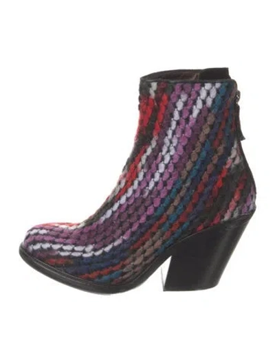 Pre-owned Agl Attilio Giusti Leombruni Colorblock Pattern Sock Boots In Multi