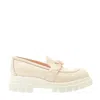 Agl Attilio Giusti Leombruni Cream Moccasin With Rubber Sole In Neutrals