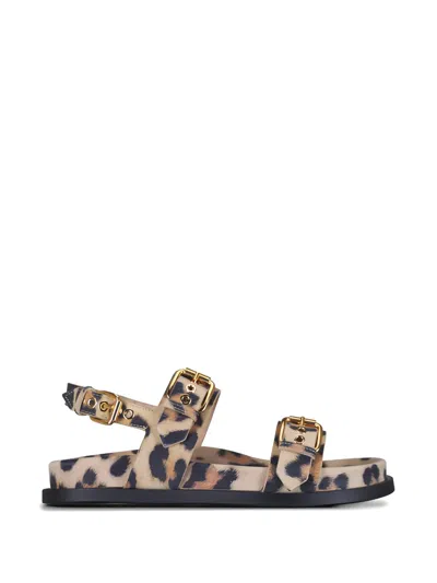 Agl Attilio Giusti Leombruni Cristina Leopard-print Sandals In Neutral