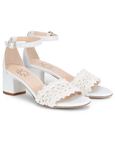 Agl Attilio Giusti Leombruni Crochet Leather Sandal In White