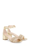 Agl Attilio Giusti Leombruni Crochet Sandal In Golden-platino