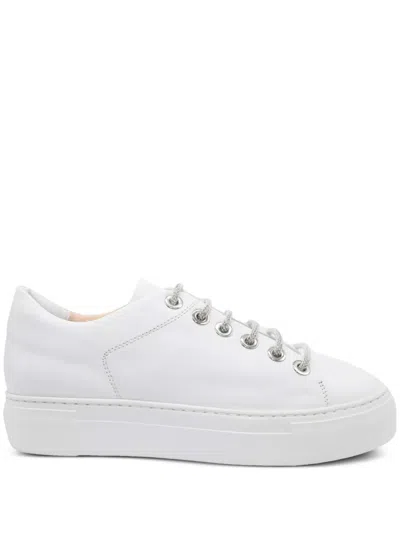 Agl Attilio Giusti Leombruni Crystal Leather Sneakers In Weiss