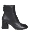 AGL ATTILIO GIUSTI LEOMBRUNI CURVY ANKLE BOOTS IN BLACK COLOR LEATHER