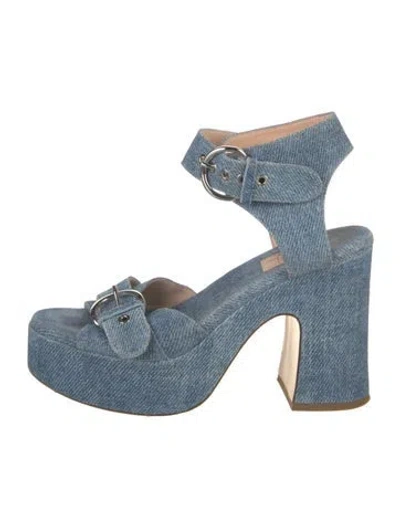 Pre-owned Agl Attilio Giusti Leombruni Denim Gladiator Sandals In Blue