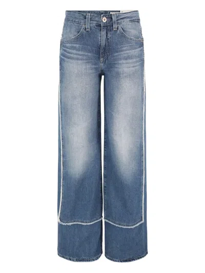 Agl Attilio Giusti Leombruni Frayed-details Jeans In Gold