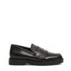 Agl Attilio Giusti Leombruni Glossy Calf Leather Loafers With Brogue Detailing In Black