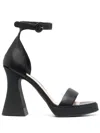 Agl Attilio Giusti Leombruni Janis 115mm Ankle-strap Sandals In Black