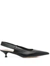 Agl Attilio Giusti Leombruni Leather 50mm Slingback Pumps In Black