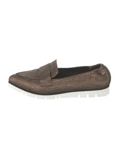 Pre-owned Agl Attilio Giusti Leombruni Leather Animal Print Loafers In Brown