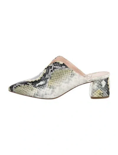 Pre-owned Agl Attilio Giusti Leombruni Leather Animal Print Mules In White