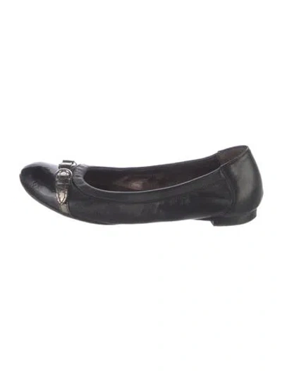 Pre-owned Agl Attilio Giusti Leombruni Leather Ballet Flats In Black
