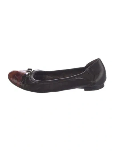 Pre-owned Agl Attilio Giusti Leombruni Leather Ballet Flats In Brown
