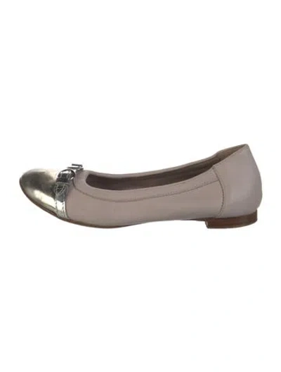 Pre-owned Agl Attilio Giusti Leombruni Leather Ballet Flats In Gray