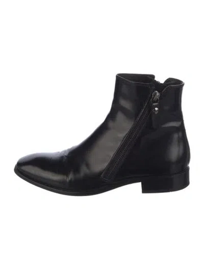 Pre-owned Agl Attilio Giusti Leombruni Leather Chelsea Boots In Black