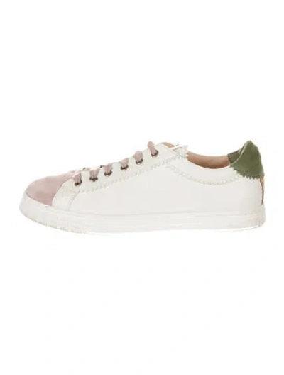 Pre-owned Agl Attilio Giusti Leombruni Leather Colorblock Pattern Sneakers In White