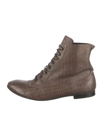 Pre-owned Agl Attilio Giusti Leombruni Leather Combat Boots