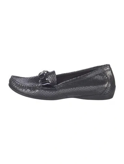 Pre-owned Agl Attilio Giusti Leombruni Leather Leather Trim Embellishment Loafers In Black