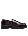 Agl Attilio Giusti Leombruni Leather Loafer In Mocha Color In Brown