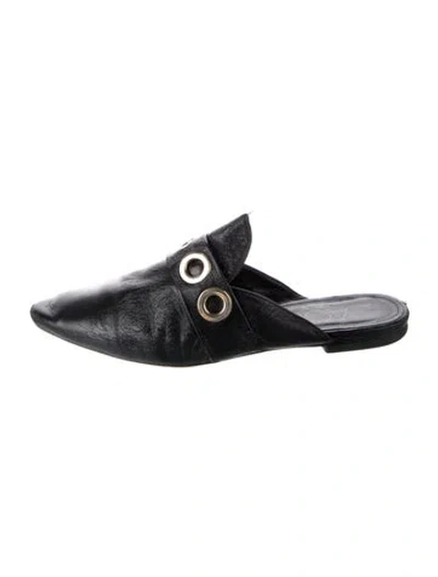 Pre-owned Agl Attilio Giusti Leombruni Leather Mules In Black