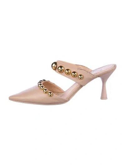 Pre-owned Agl Attilio Giusti Leombruni Leather Mules In Neutral